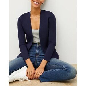 MM.LaFleur Jardigan Women's XL Blue Open Front Knit Career Jacket Cardigan